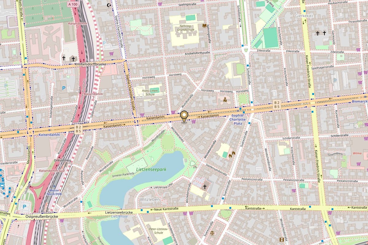 Kartenausschnitt Kaiserdamm 110, 14057 Berlin